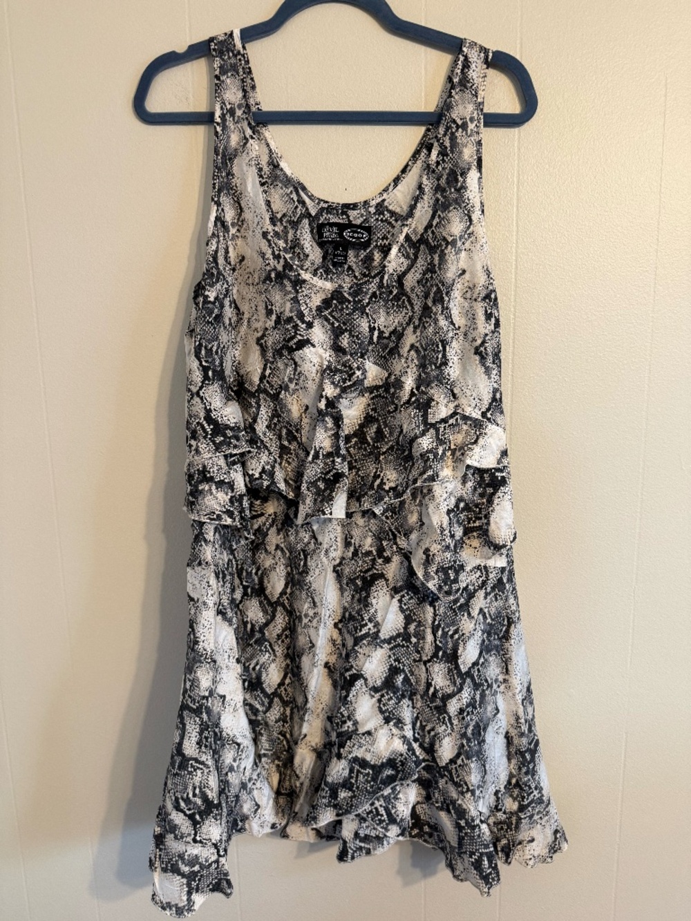 NWT Women's Two-Piece Scoop Devil Wears Prada Mini Ruffle Dress, Size Lg 12-14